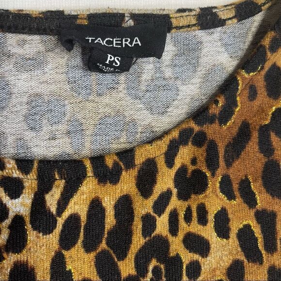 Tacera Leopard Print 3/4 Sleeve Shift Dress Sz PS - Picture 5 of 11